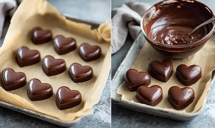 Preparing Chocolate Peanut Butter Valentine's Heart