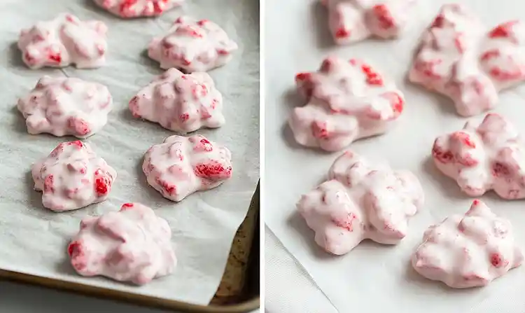 Preparing Chocolate Strawberry Yogurt Clusters