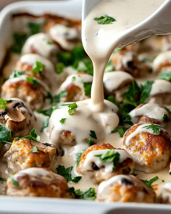 Preparing Mushroom Meatball