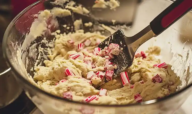 Preparing Peppermint White Chocolate Cookies