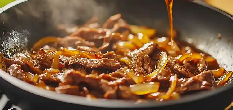Preparing chinese Steak And Bell Peppers