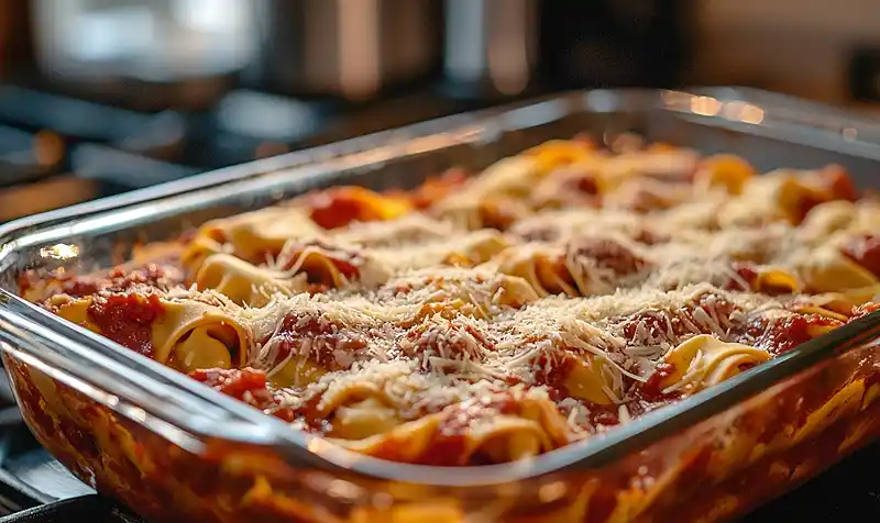 Cheesy Pizza Tortellini Bake 5 Preparing the Cheesy Pizza Tortellini Bake