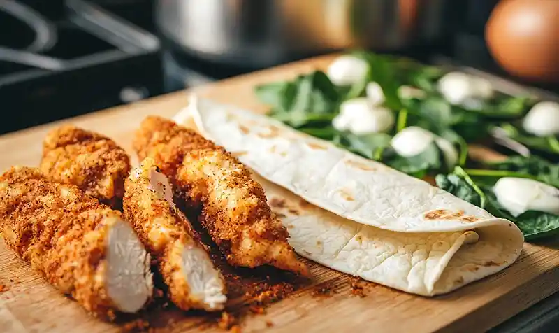 Crunchy Crispy Air Fryer Chicken & Mozzarella Wraps 5 Preparing the Crunchy Crispy Air Fryer Chicken & Mozzarella Wraps