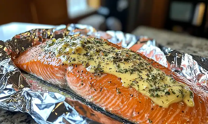 Garlic Butter Baked Salmon Recipe 5 Preparing the Garlic Butter Baked Salmon