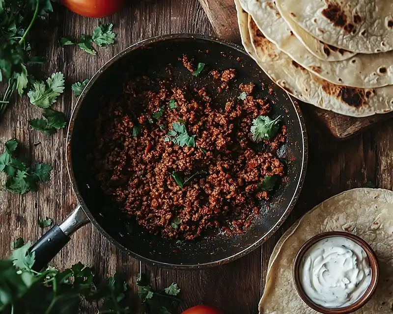 Preparing the High Protein Cheeseburger Wrap