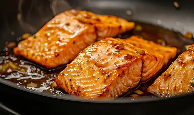 Crispy Honey Garlic Glazed Salmon 5 Preparing the Honey Garlic Glazed Salmon