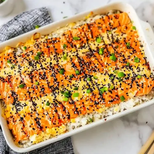 Salmon Sushi Bake 3 Salmon Sushi Bake