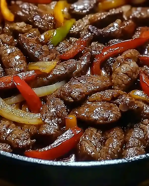 Sizzling Chinese Pepper Steak with Onions Recipe