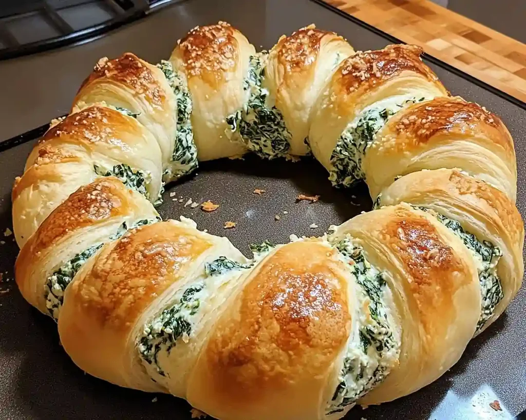 Spinach Dip Crescent Roll Wreath