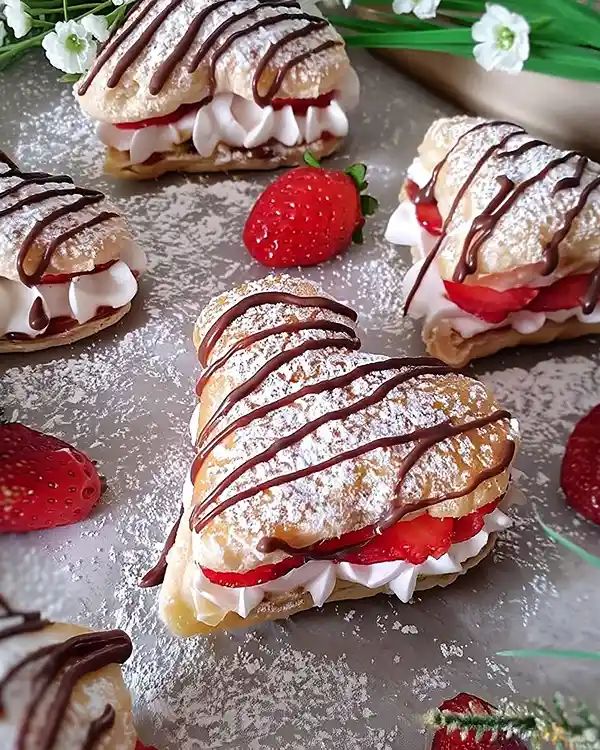 Strawberry Cream Puffs Recipe 2 Strawberries And Cream Puff Pastries