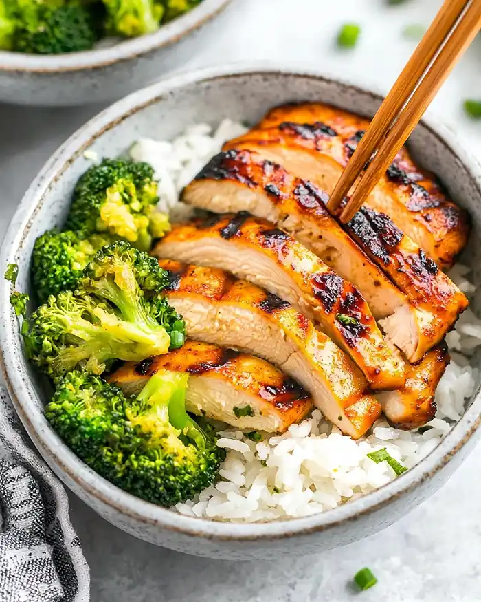 Sweet Air Fryer Chicken Bites and Broccoli