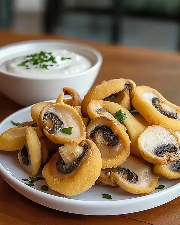 Fried Sliced Mushrooms with Ranch 5 Sweet Fried Sliced Mushrooms with Ranch