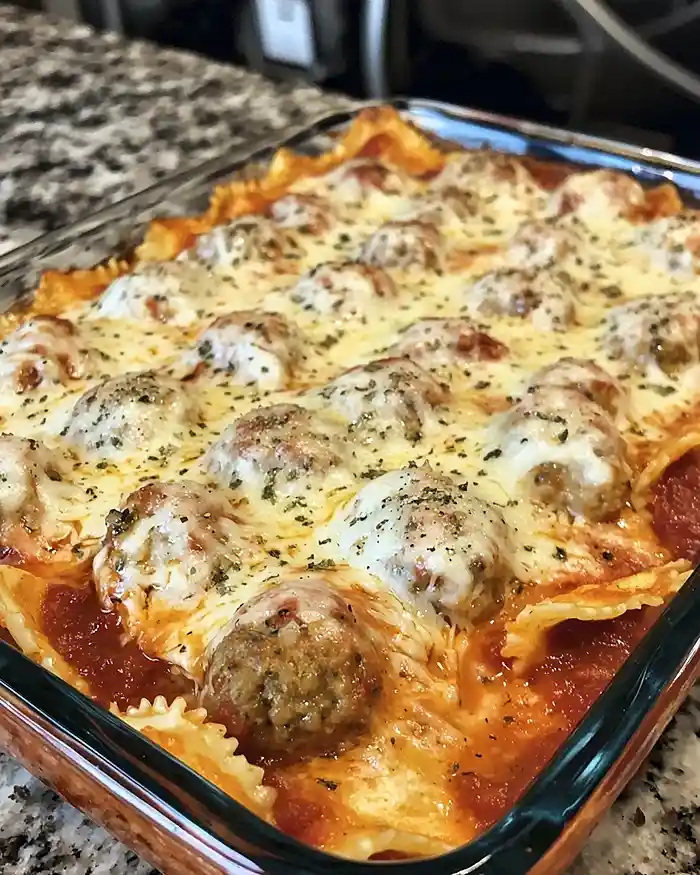 The Lazy Day Meatball Ravioli Bake 2 Sweet Meatball Ravioli Bake