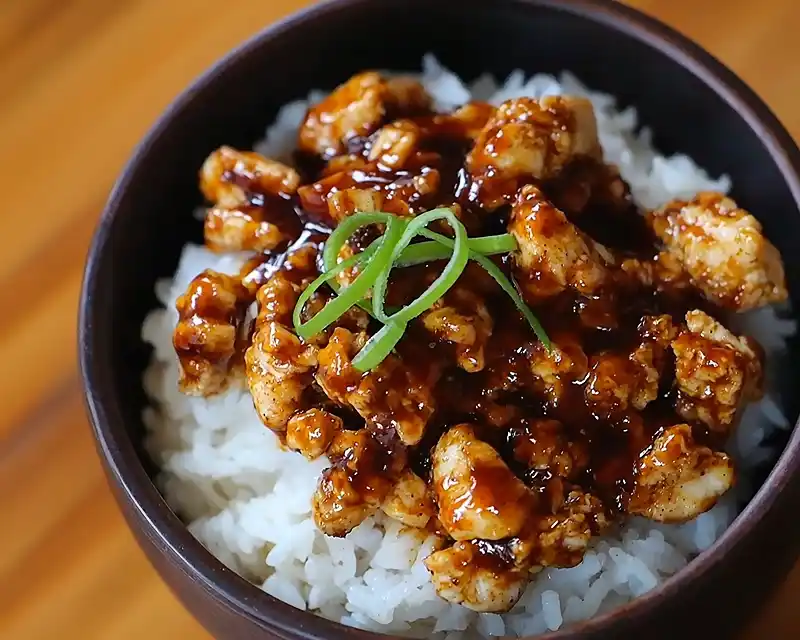 Sweet Sticky Chicken Rice Bowls Recipe