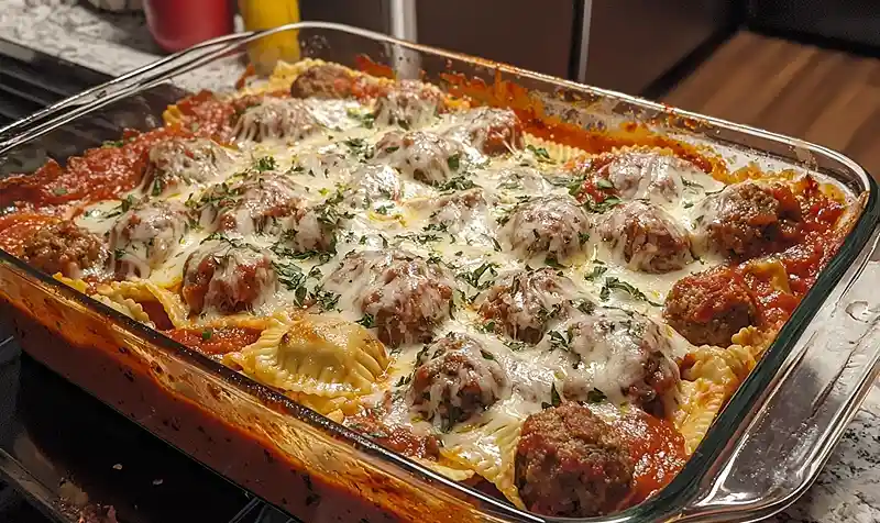 The Lazy Day Meatball Ravioli Bake 7 The Lazy Day Meatball Ravioli Bake Recipe