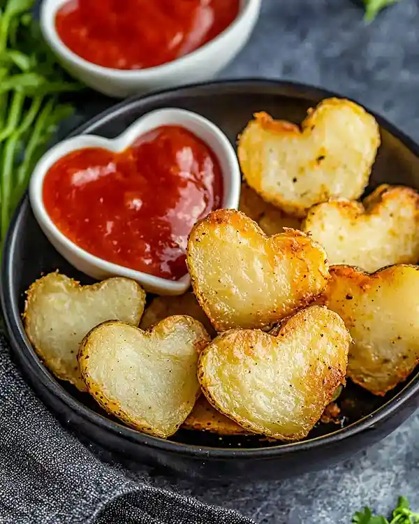 Valentine's Day Air Fryer Heart-shaped Potatoes Recipe