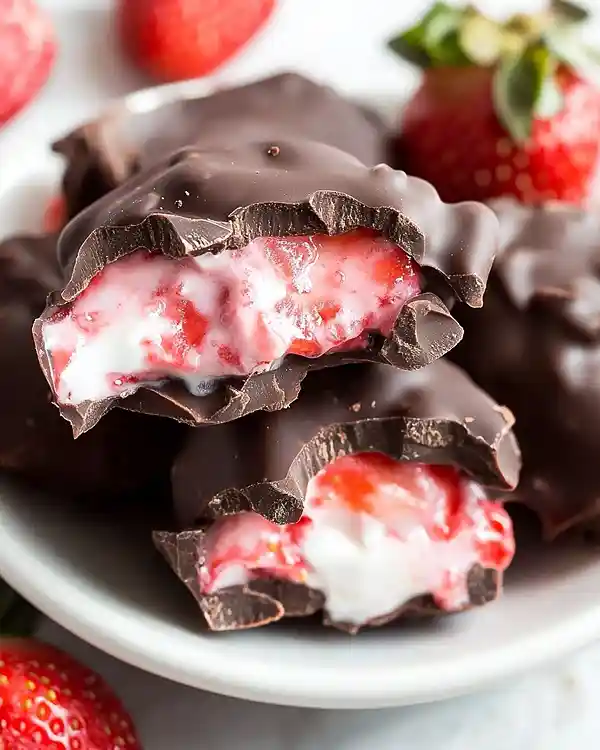 Yogurt Clusters with Chocolate Strawberry