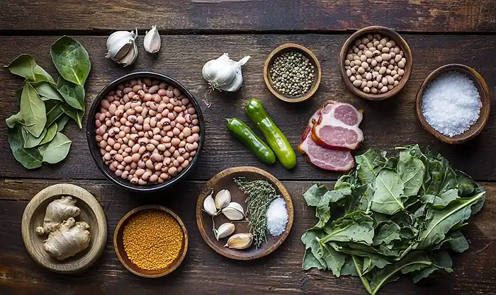 main ingredients for Southern Black Eyed Peas Recipe