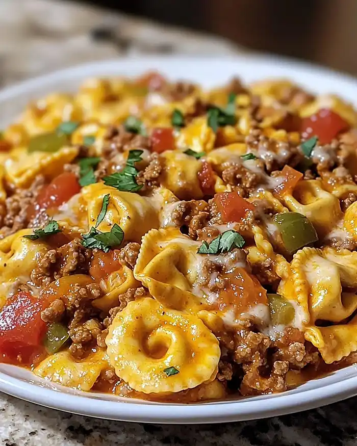 Crockpot Creamy Taco Tortellini 5 Crockpot Creamy Taco Tortellini Recipe