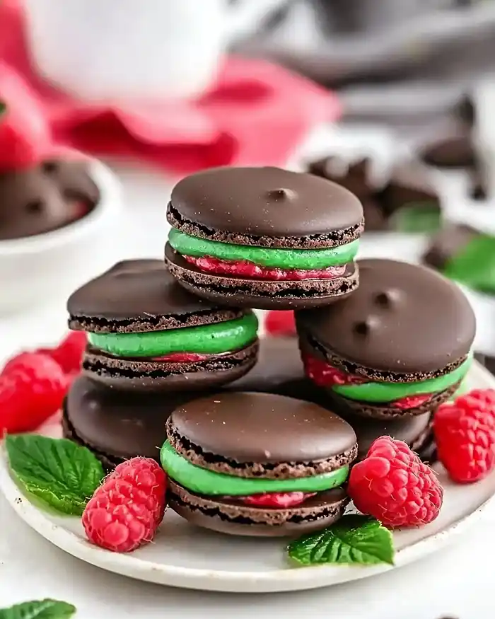 Dark Chocolate Raspberry Macarons Recipe