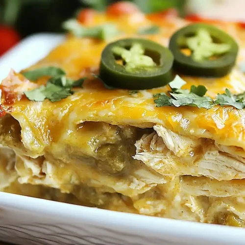 Green Chile Chicken Enchilada Casserole