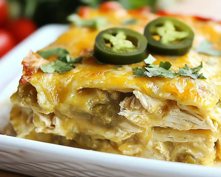 Green Chile Chicken Enchilada Casserole