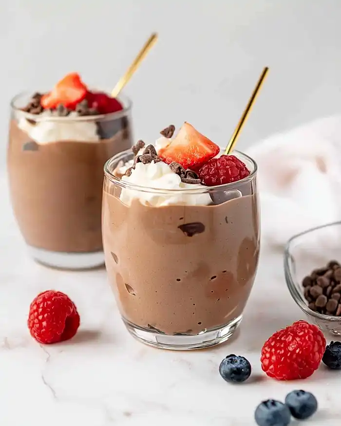 Healthy chocolate protein pudding