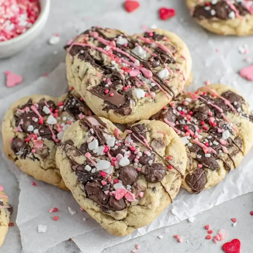 Heart-Shaped Chocolate Chip Cookies