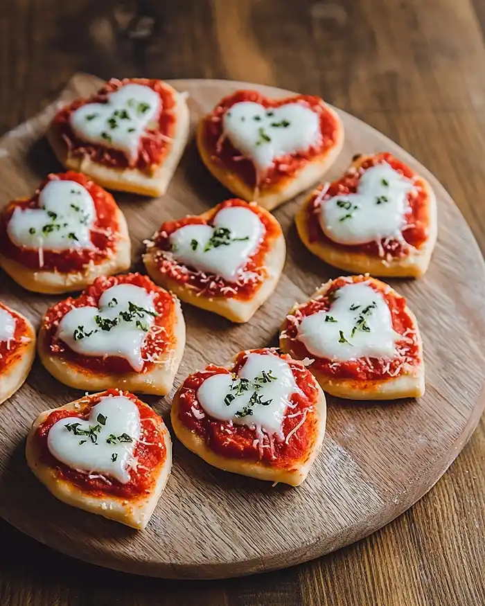 Heart-Shaped Mini Pizzas for kids