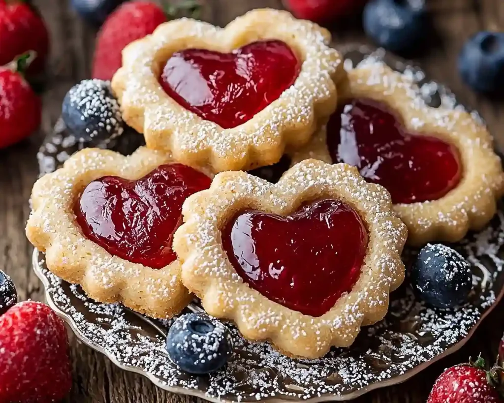 Heart-Shaped Thumbprint Cookies