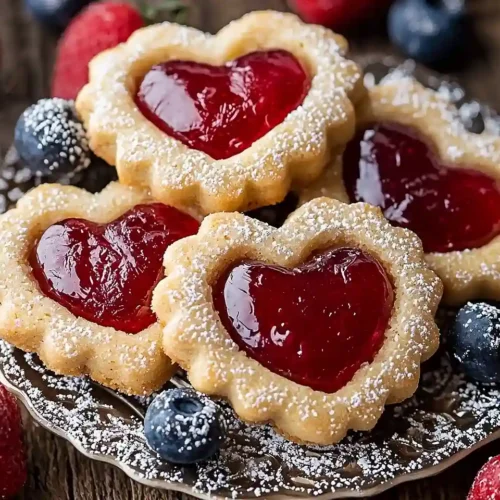 Heart-Shaped Thumbprint Cookies