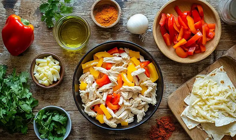 Ingredients for Chicken Quesadilla Recipe