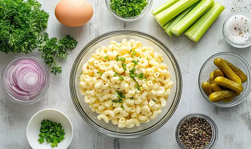 Ingredients for Quick Pasta Salad Simple