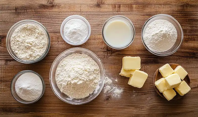 Ingredients for biscuits at home