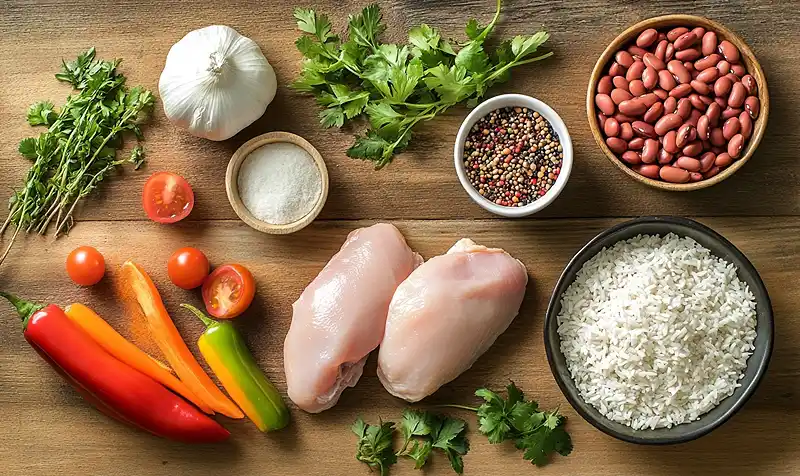 Ingredients for recipe for la bandera