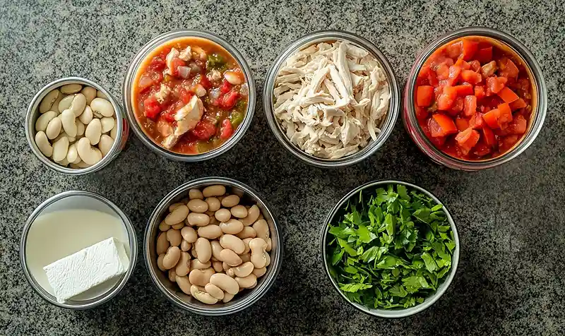 Main ingredients for 5-Ingredient White Chicken Chili