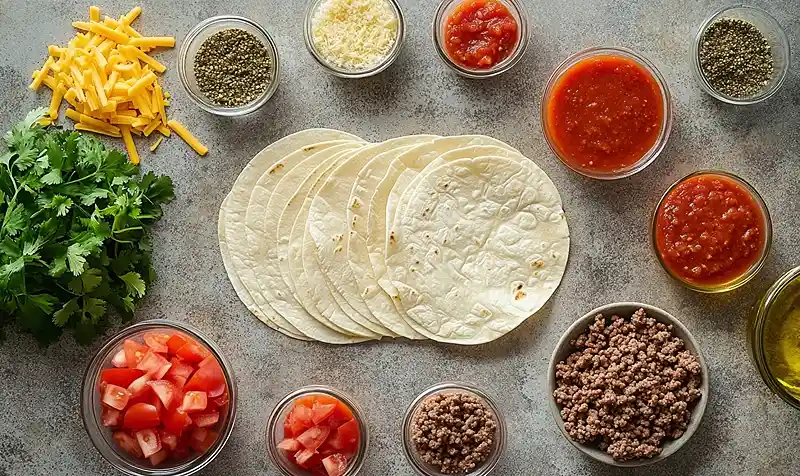 Main ingredients for Crispy Mini Tacos