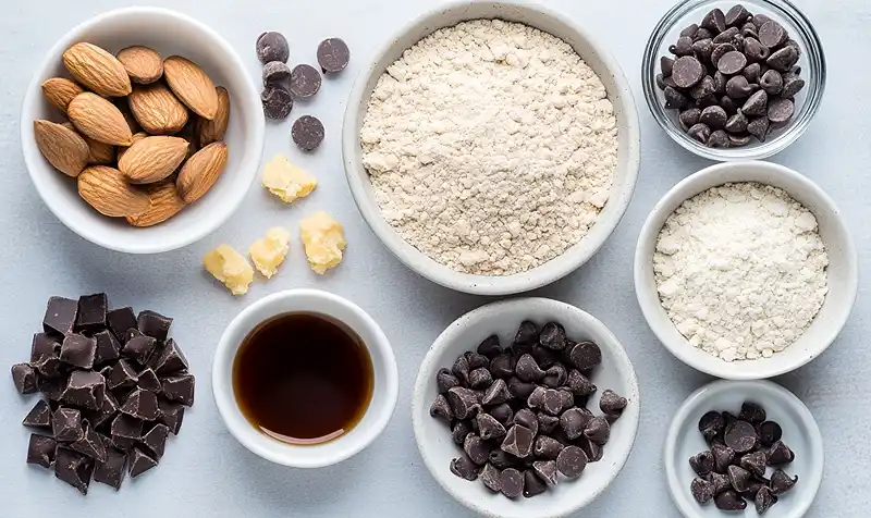 Main ingredients for Healthy No Bake Cookie Dough Bars