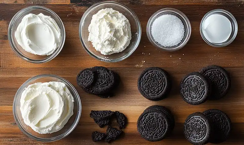 No-Bake Oreo Cheesecake Bites 3 Main ingredients for Healthy No-Bake Oreo Cheesecake Bites