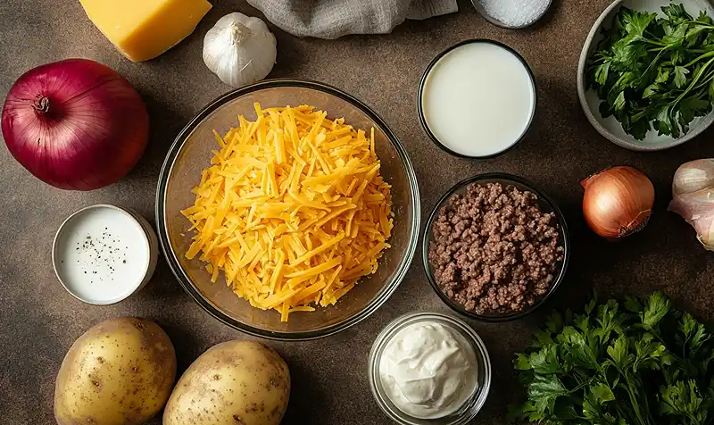 Ground Beef Casserole (Hobo Casserole) 3 Main ingredients for Hobo Casserole