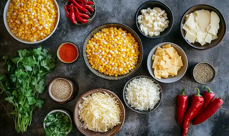 Main ingredients for Mexican Street Corn Dip