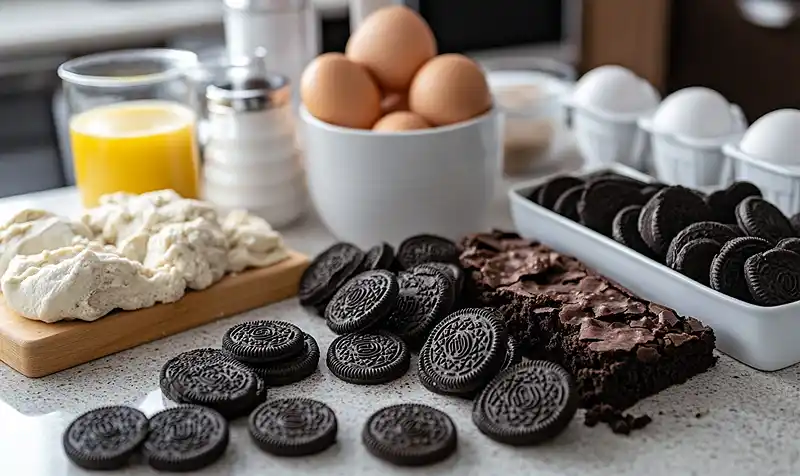 Main ingredients for Mouthwatering Slutty Brownies