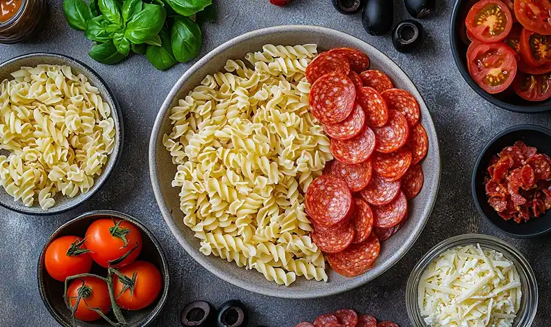 Main ingredients for Olive Garden Pasta