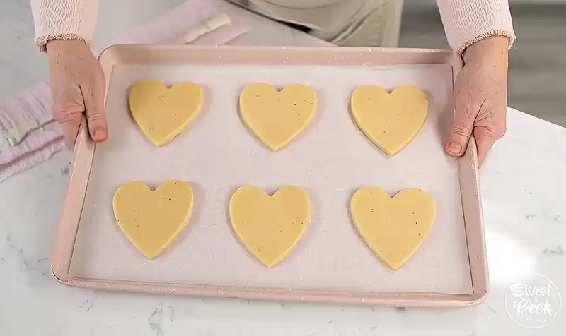 Making hearts for Heart Shaped Cookies
