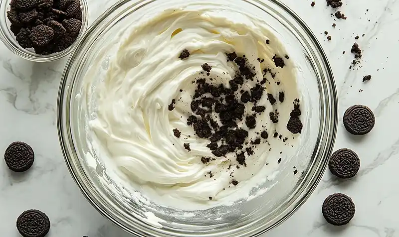 No-Bake Oreo Cheesecake Bites 4 Mixing for Healthy No-Bake Oreo Cheesecake Bites