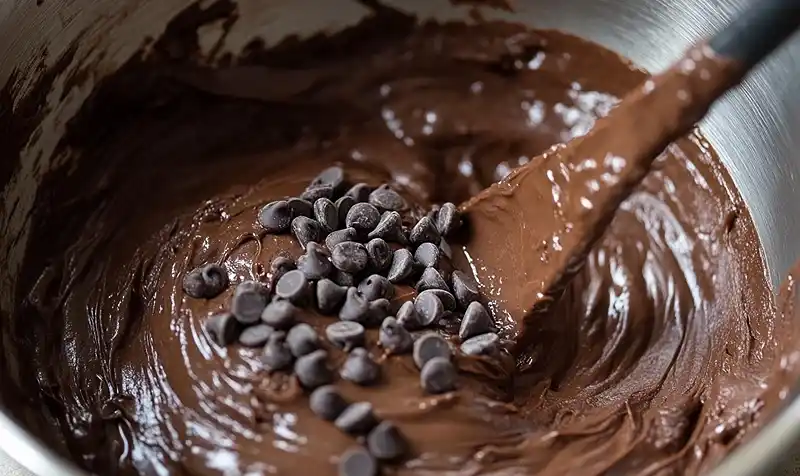 Mixing ingredients for Healthy Edible Brownie Batter