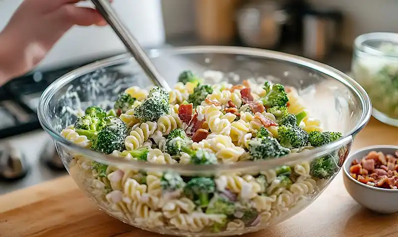 Fresh Broccoli Pasta Salad 4 Preparing Broccoli Salad Pasta