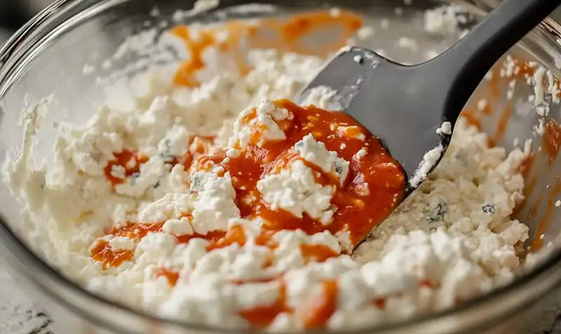Preparing Buffalo Cottage Cheese Dip