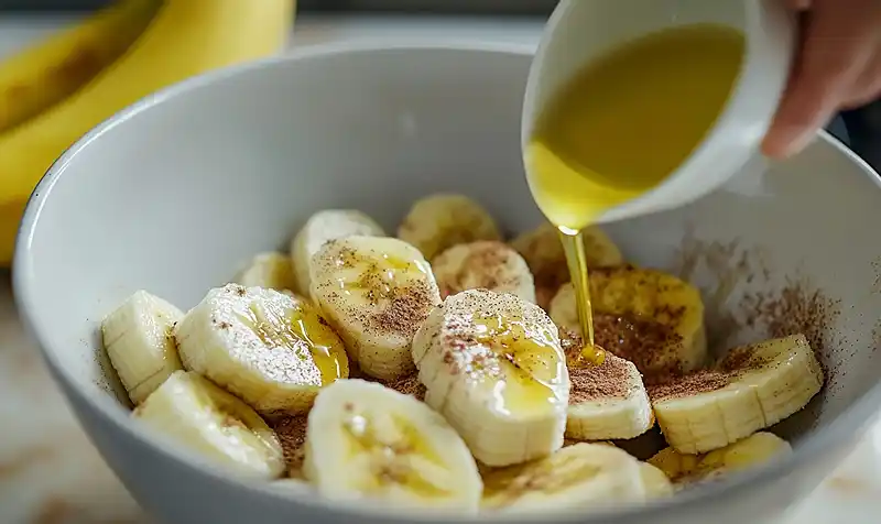 Preparing Cinnamon-Sugar Air Fryer Banana Chips