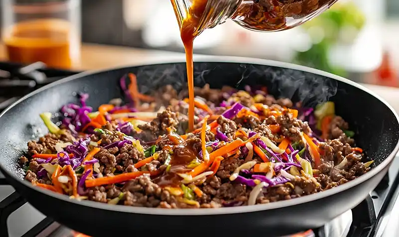 Preparing Egg Roll in a Bowl